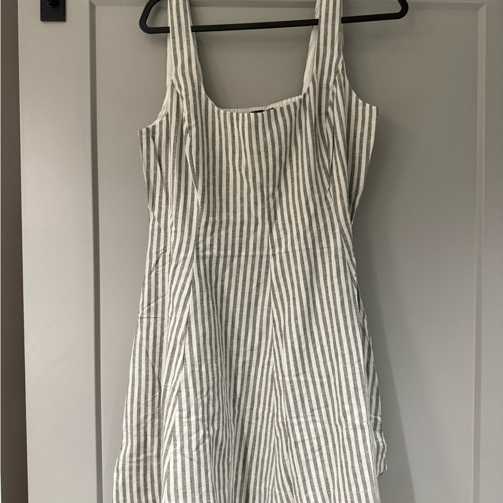 Gap linen blend striped mini dress NEW size L Women’s